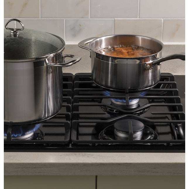 GE 30-in 4 burners Black Gas Cooktop