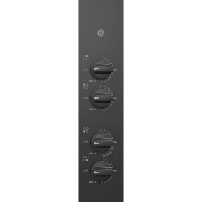 GE 30-in 4 burners Black Gas Cooktop