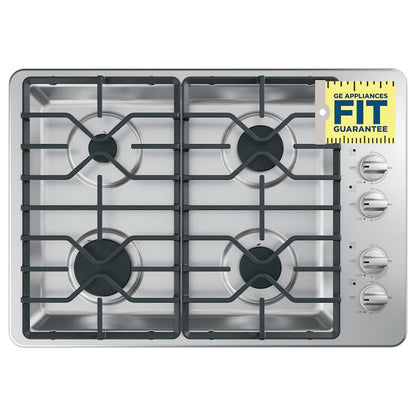 GE 30-in 4 burners Stainless steel Gas Cooktop