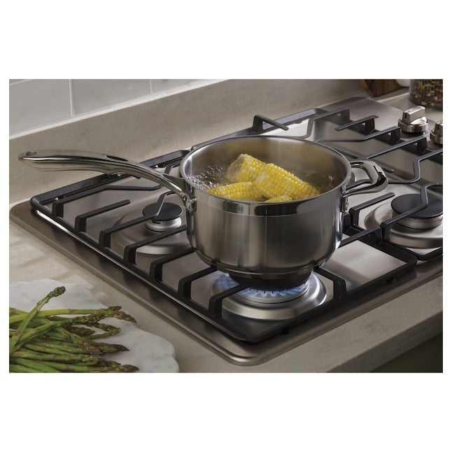GE 30-in 4 burners Stainless steel Gas Cooktop