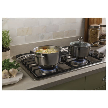GE 30-in 4 burners Stainless steel Gas Cooktop