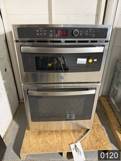GE 27 inch Self-cleaning Microwave Wall Oven Combo ( Stainless steel )