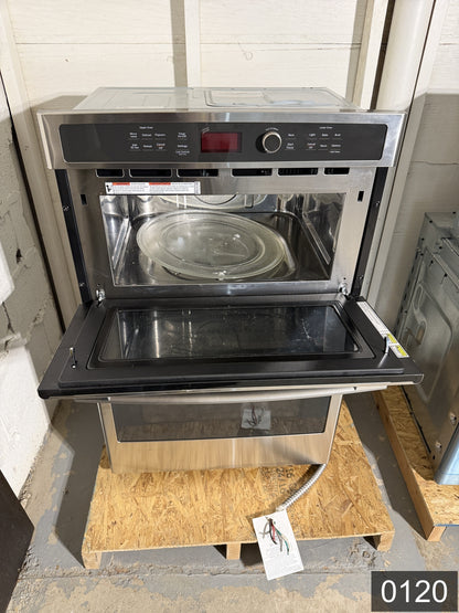 GE 27 inch Self-cleaning Microwave Wall Oven Combo ( Stainless steel )