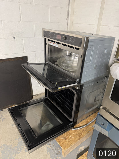 GE 27 inch Self-cleaning Microwave Wall Oven Combo ( Stainless steel )