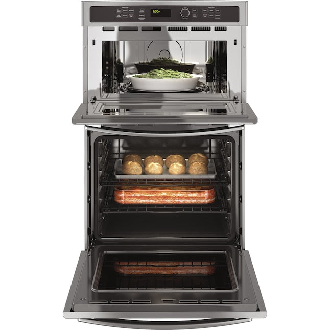GE 27 inch Self-cleaning Microwave Wall Oven Combo ( Stainless steel )