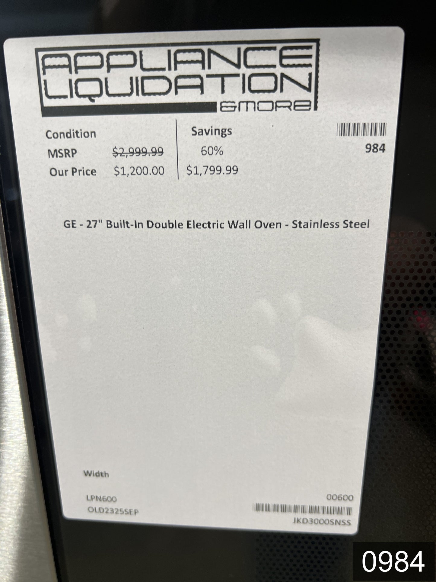 GE 27 inch Smart Compatible Double Electric Wall Oven with Self + Steam Cleaning ( Stainless Steel )