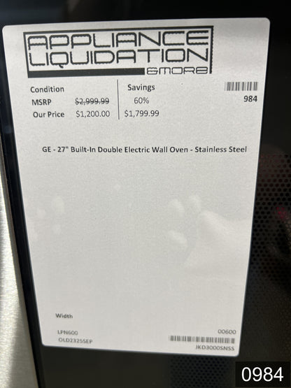 GE 27 inch Smart Compatible Double Electric Wall Oven with Self + Steam Cleaning ( Stainless Steel )