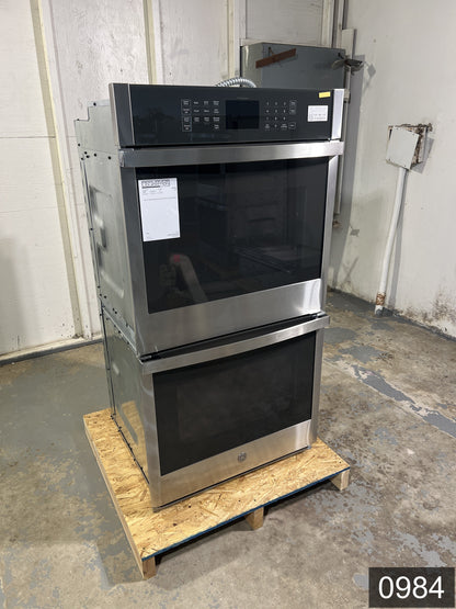 GE 27 inch Smart Compatible Double Electric Wall Oven with Self + Steam Cleaning ( Stainless Steel )