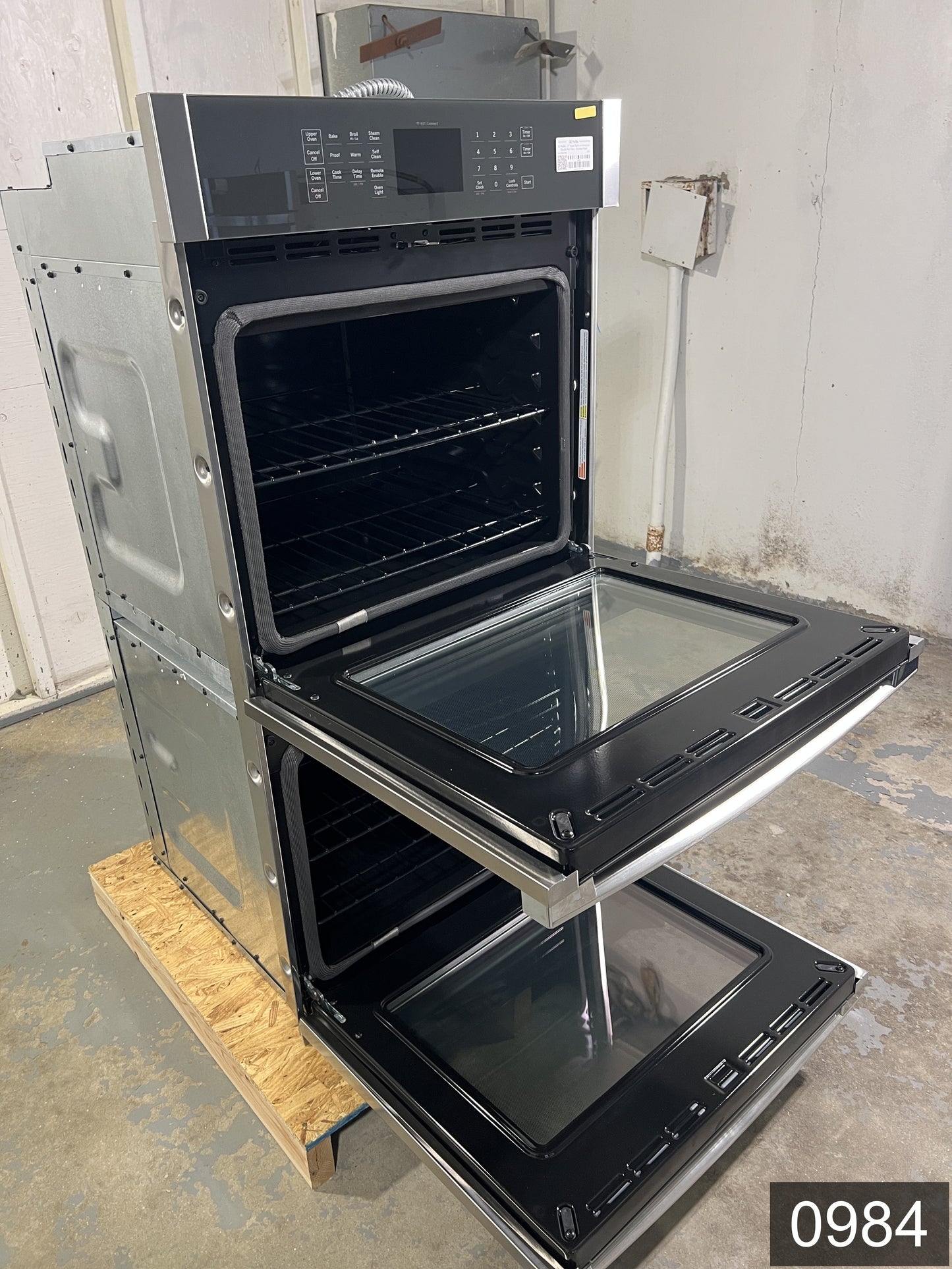 GE 27 inch Smart Compatible Double Electric Wall Oven with Self + Steam Cleaning ( Stainless Steel )