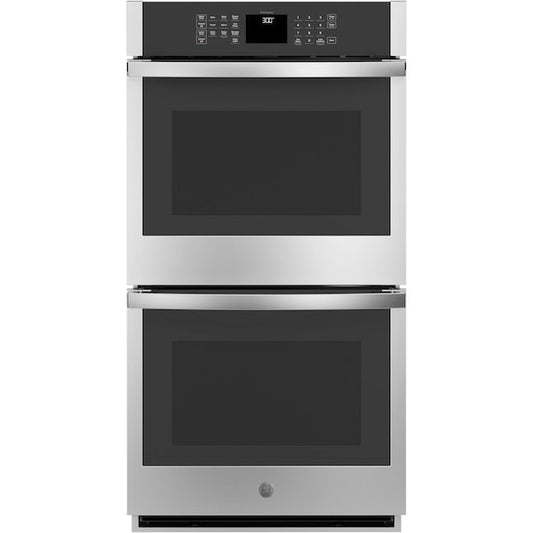 GE 27 inch Smart Compatible Double Electric Wall Oven with Self + Steam Cleaning ( Stainless Steel )