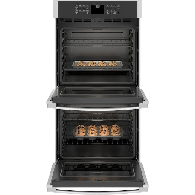 GE 27 inch Smart Compatible Double Electric Wall Oven with Self + Steam Cleaning ( Stainless Steel )