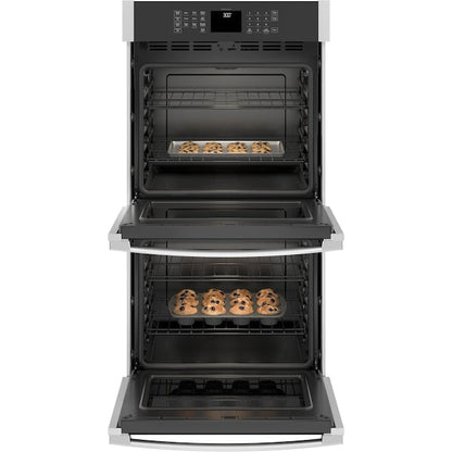 GE 27 inch Smart Compatible Double Electric Wall Oven with Self + Steam Cleaning ( Stainless Steel )