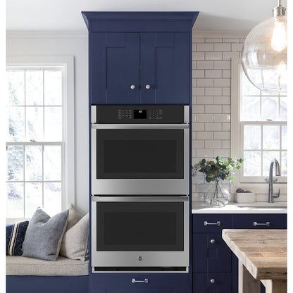 GE 27 inch Smart Compatible Double Electric Wall Oven with Self + Steam Cleaning ( Stainless Steel )