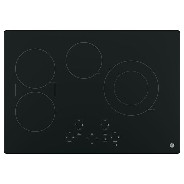 GE 30-in 4 burners Smooth surface Black Electric Cooktop