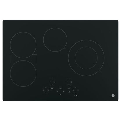GE 30-in 4 burners Smooth surface Black Electric Cooktop