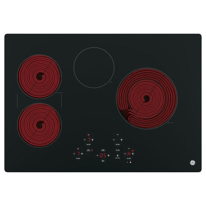 GE 30-in 4 burners Smooth surface Black Electric Cooktop