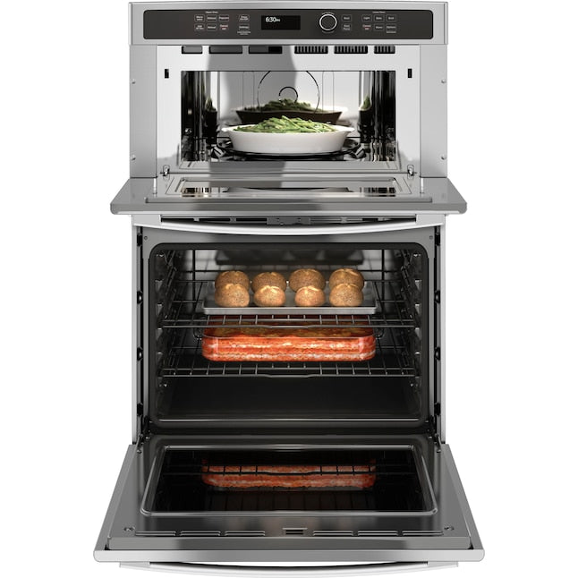 GE 30 inch Self-cleaning Microwave Wall Oven Combo ( Stainless steel )