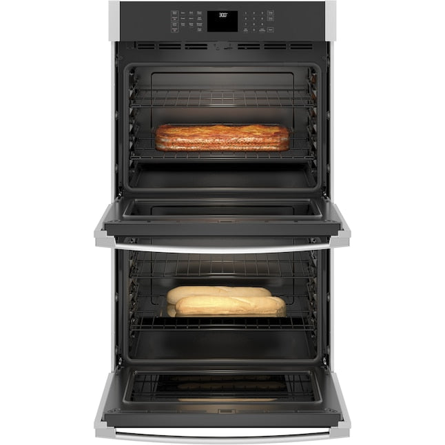 GE 30 inch Smart Compatible Double Electric Wall Oven with Self + Steam Cleaning ( Stainless Steel )