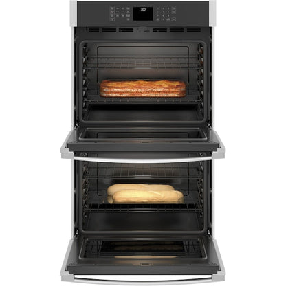 GE 30 inch Smart Compatible Double Electric Wall Oven with Self + Steam Cleaning ( Stainless Steel )
