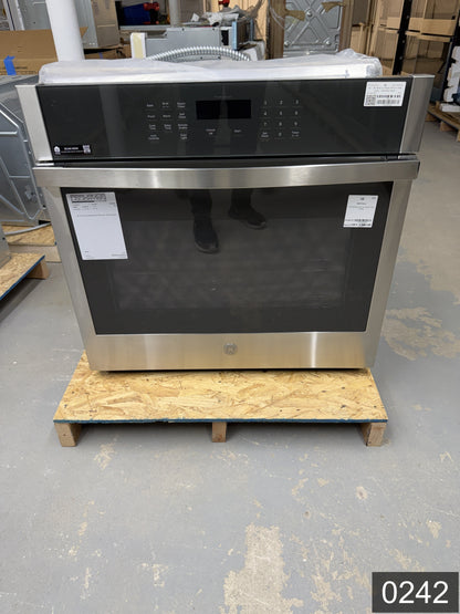 GE 30 inch Smart Compatible Single Electric Wall Oven Self + Steam Cleaning ( Stainless Steel )