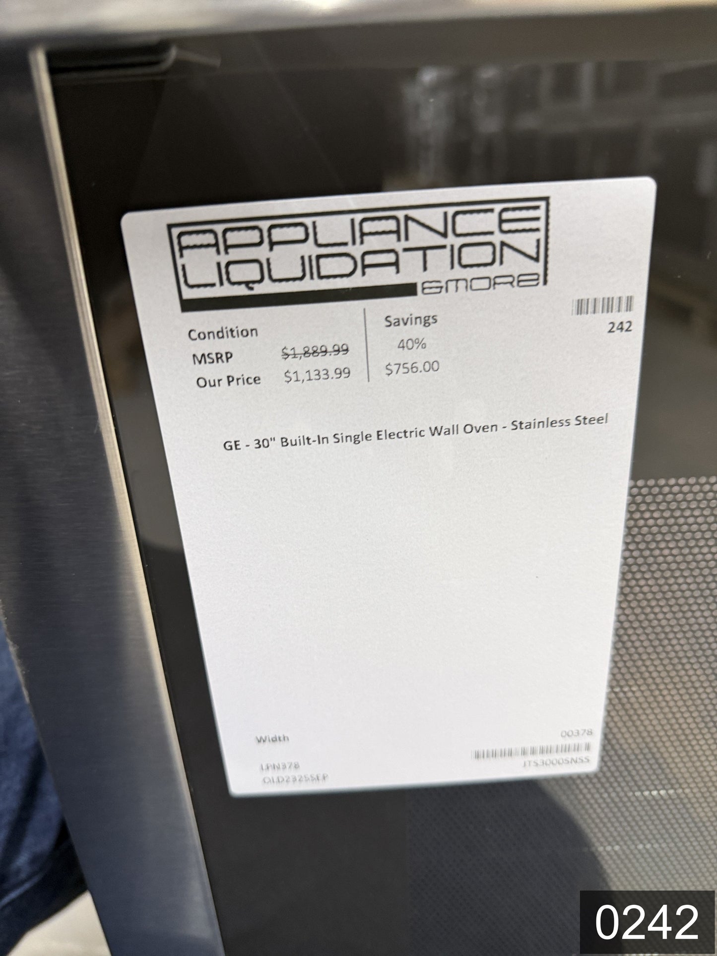 GE 30 inch Smart Compatible Single Electric Wall Oven Self + Steam Cleaning ( Stainless Steel )