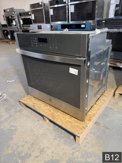 GE 30 inch Smart Compatible Single Electric Wall Oven Self + Steam Cleaning ( Stainless Steel )