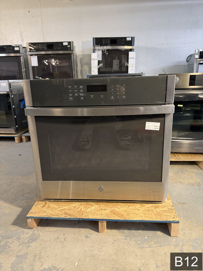 GE 30 inch Smart Compatible Single Electric Wall Oven Self + Steam Cleaning ( Stainless Steel )