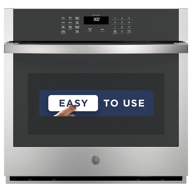 GE 30 inch Smart Compatible Single Electric Wall Oven Self + Steam Cleaning ( Stainless Steel )