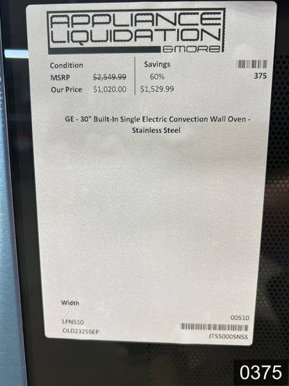 GE 30 inch Smart Compatible Single Electric Wall Oven True Convection and Self + Steam Cleaning ( Stainless Steel )