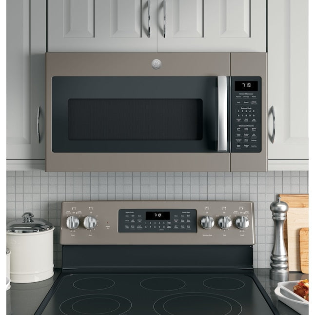 GE 1.9-cu ft 29.75-in Over-the-Range Microwave with Sensor Cooking ( Slate )