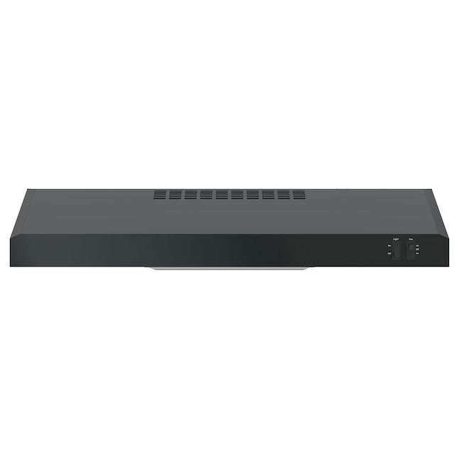 GE 30 inch Convertible 200-CFM Black Under Cabinet Range Hood with Charcoal Filter