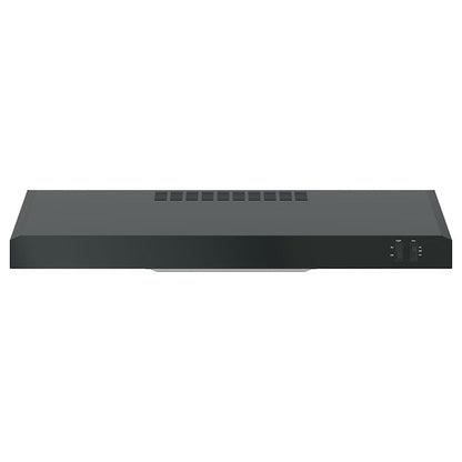 GE 30 inch Convertible 200-CFM Black Under Cabinet Range Hood with Charcoal Filter