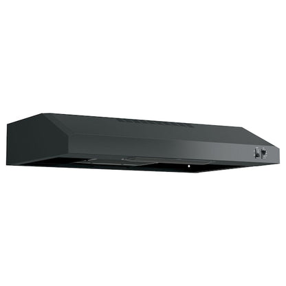GE 30 inch Convertible 200-CFM Black Under Cabinet Range Hood with Charcoal Filter