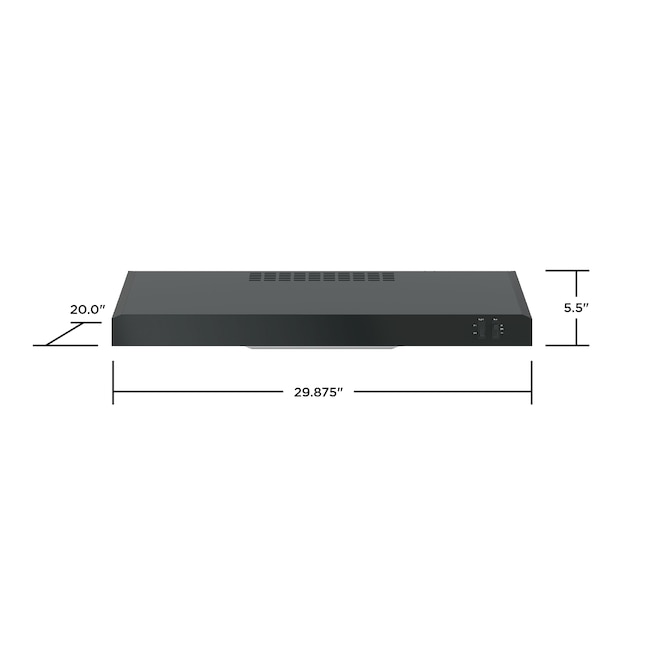 GE 30 inch Convertible 200-CFM Black Under Cabinet Range Hood with Charcoal Filter
