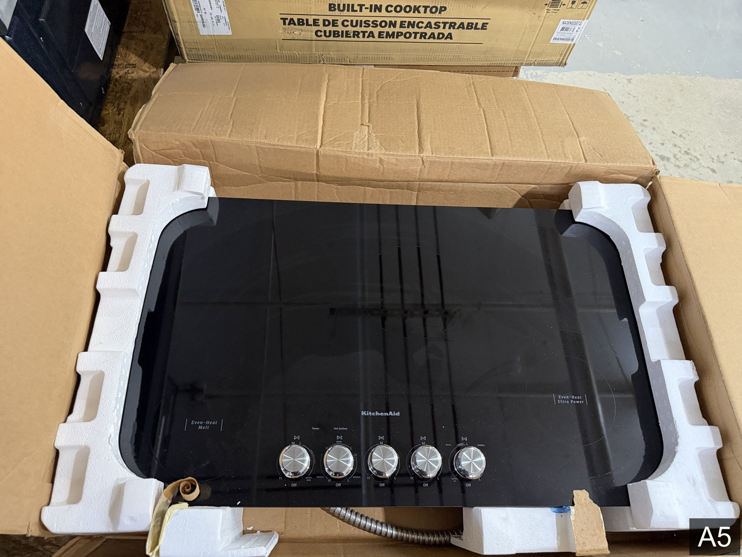 KitchenAid 36-in 5 burners Smooth surface Black Electric Cooktop