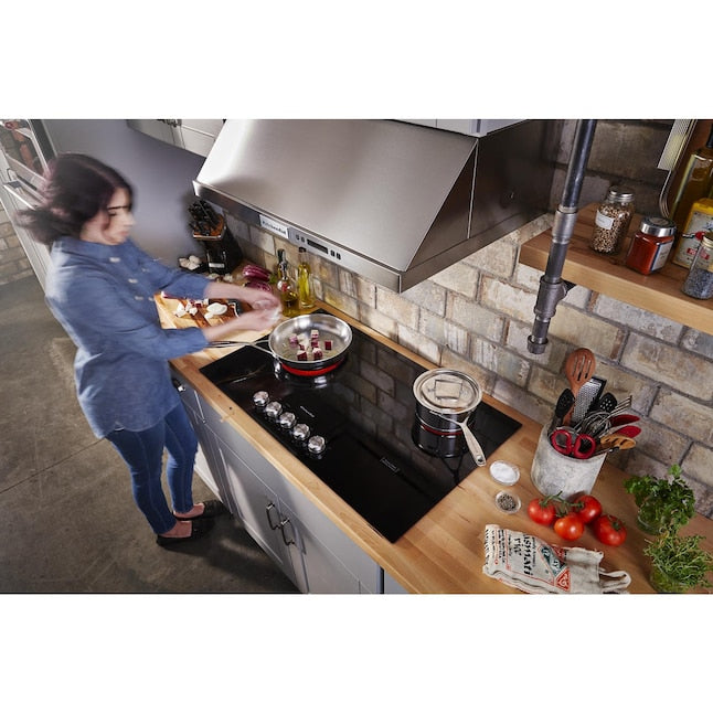 KitchenAid 36-in 5 burners Smooth Surface (Radiant) Black Electric Cooktop