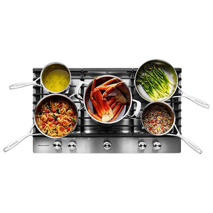 KitchenAid 36-in 5 burners Stainless steel Gas Cooktop