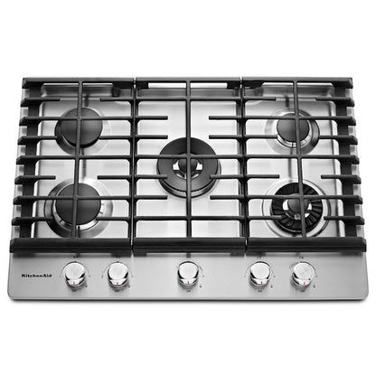 KitchenAid 30-in 5 burners Stainless steel Gas Cooktop (Griddle Included)