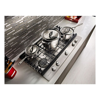 KitchenAid 30-in 5 burners Stainless steel Gas Cooktop (Griddle Included)