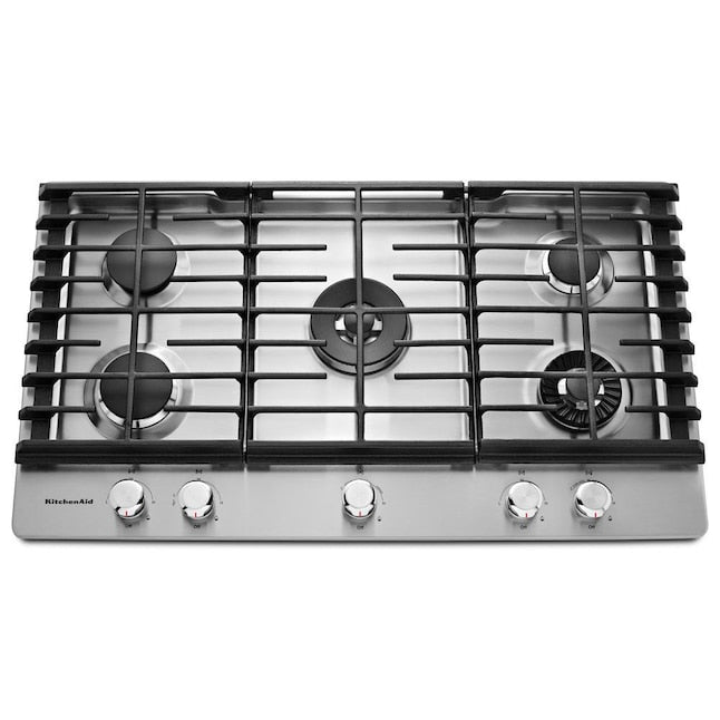 KitchenAid 36-in 5 burners Stainless steel Gas Cooktop (Griddle Included)