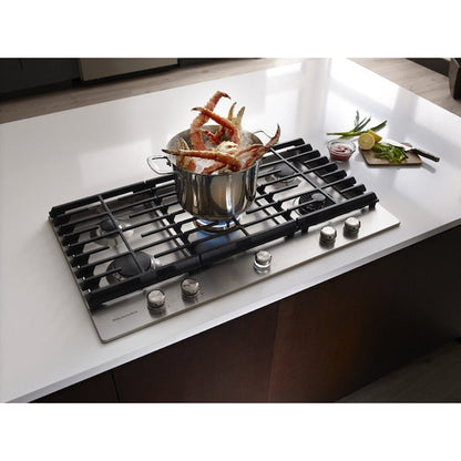 KitchenAid 36-in 5 burners Stainless steel Gas Cooktop (Griddle Included)