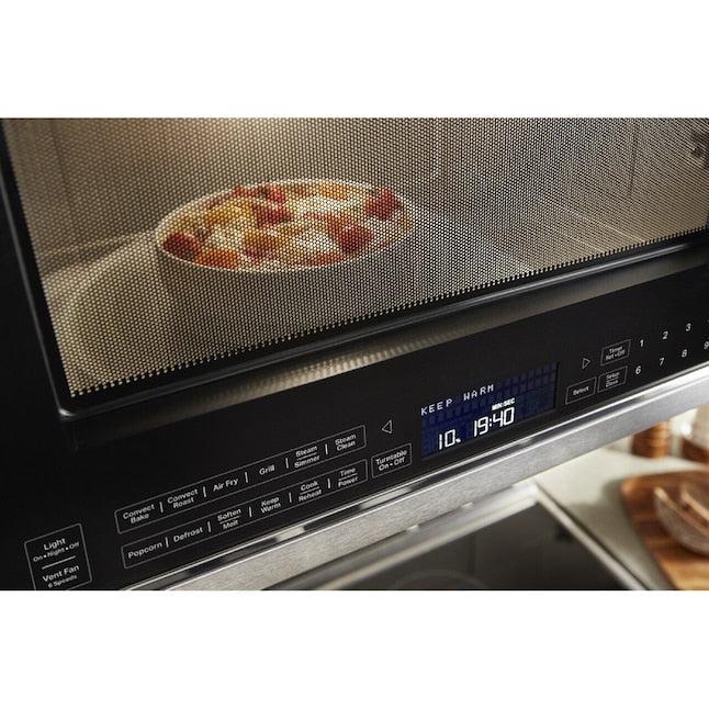 KitchenAid 1.9-cu ft Air Fry 29.9-in Over-the-Range Convection Microwave with Sensor Cooking ( Stainless Steel with PrintShield Finish )