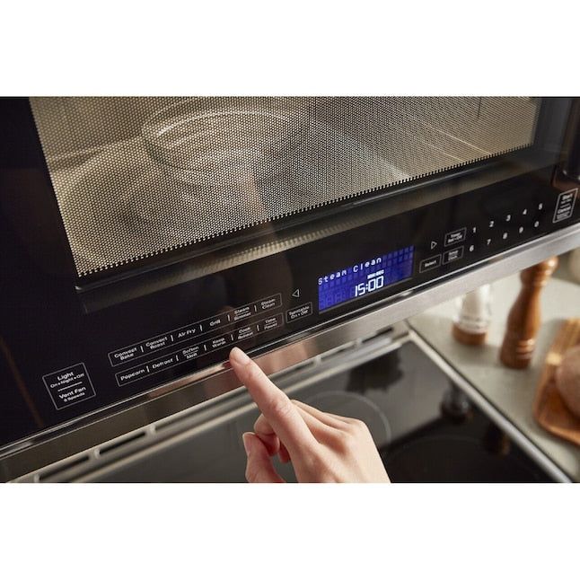KitchenAid 1.9-cu ft Air Fry 29.9-in Over-the-Range Convection Microwave with Sensor Cooking ( Stainless Steel with PrintShield Finish )