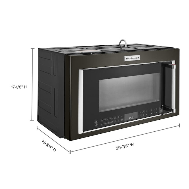 KitchenAid 1.9-cu ft Air Fry 29.9-in Over-the-Range Convection Microwave with Sensor Cooking ( Stainless Steel with PrintShield Finish )
