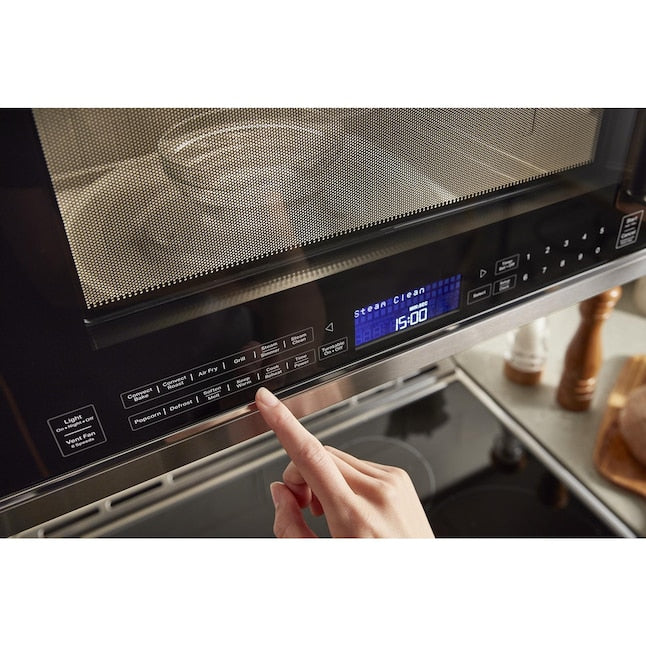 KitchenAid 1.9-cu ft Air Fry 29.9-in Over-the-Range Convection Microwave with Sensor Cooking ( Stainless Steel with PrintShield Finish )