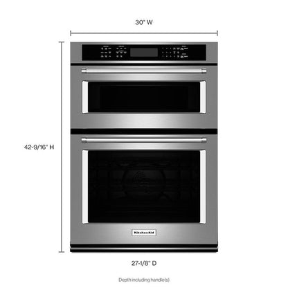 KitchenAid 30 inch Self-cleaning Microwave Wall Oven Combo ( Stainless Steel )