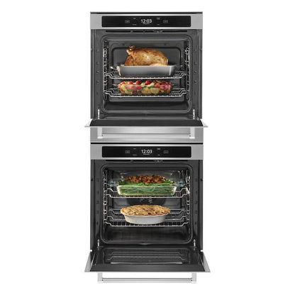 KitchenAid 24 inch Smart Compatible Double Electric Wall Oven with Self + Steam Cleaning ( Fingerprint Resistant Stainless Steel )