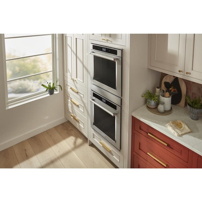 KitchenAid 24 inch Smart Compatible Double Electric Wall Oven with Self + Steam Cleaning ( Fingerprint Resistant Stainless Steel )
