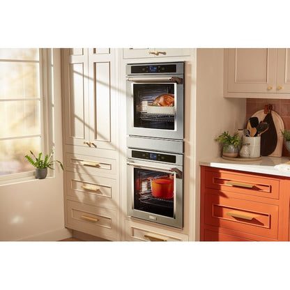 KitchenAid 24 inch Smart Compatible Double Electric Wall Oven with Self + Steam Cleaning ( Fingerprint Resistant Stainless Steel )