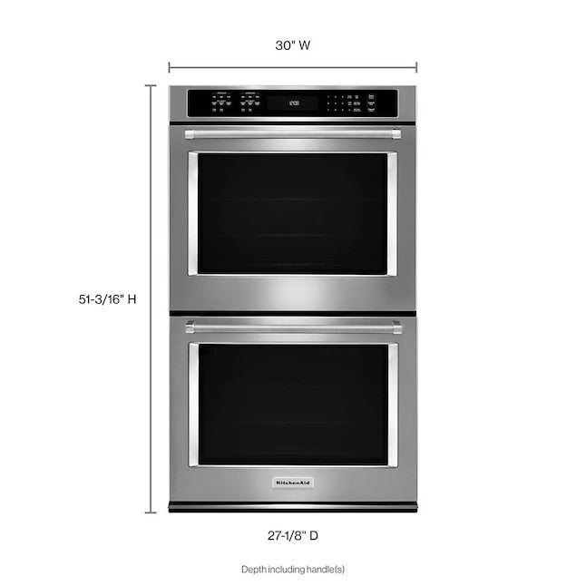 KitchenAid 30 inch Double Electric Wall Oven with Self-cleaning ( Stainless Steel )